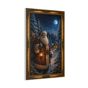 Moonlit Winter Forest Santa Wall Art & Canvas Print