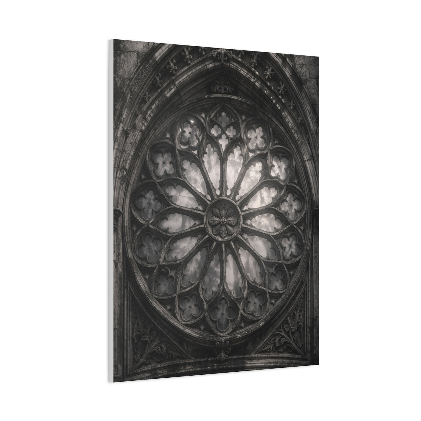 Gothic Rose Window Stone Wall Art & Canvas Print