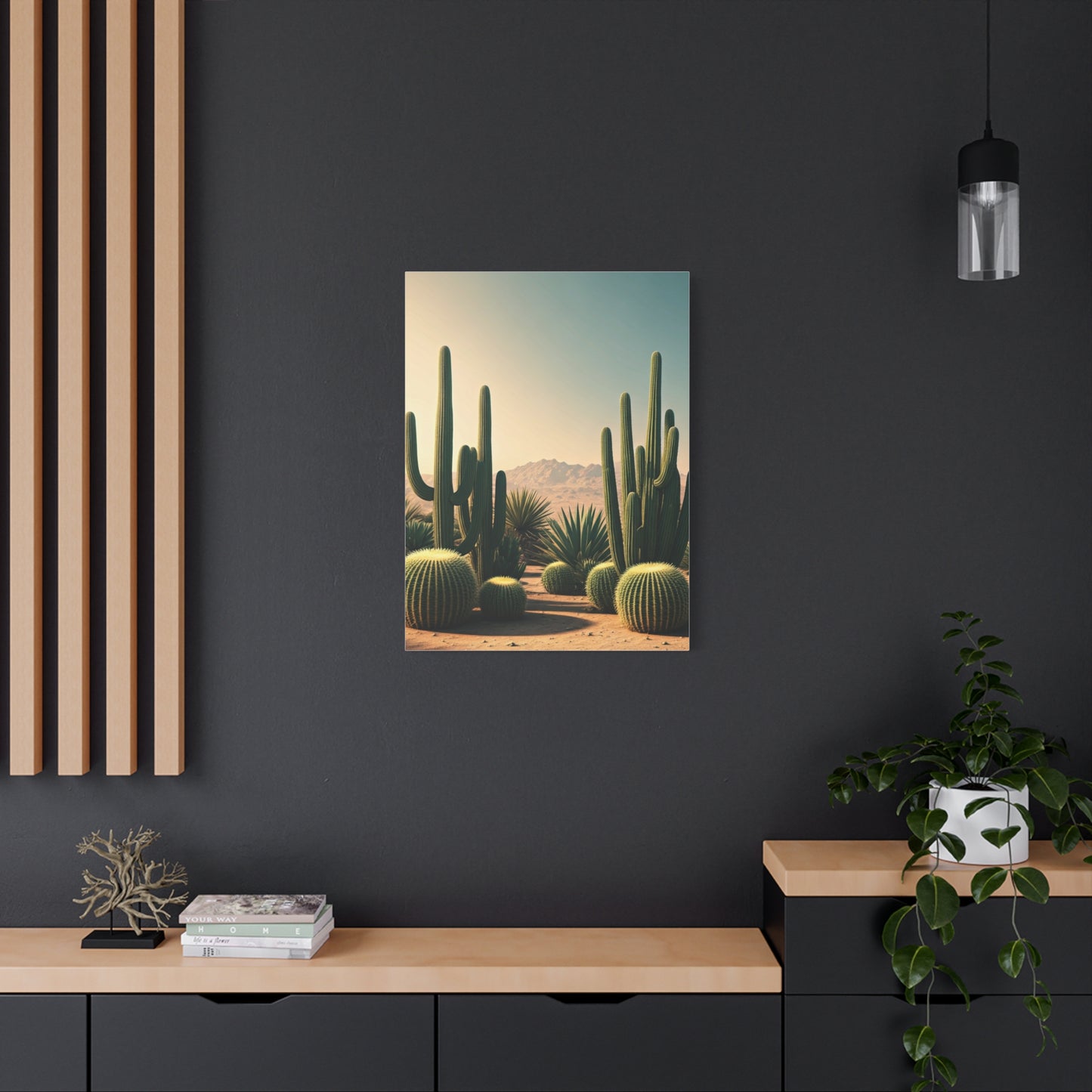 Desert Cactus Path Landscape Wall Art & Canvas Prints