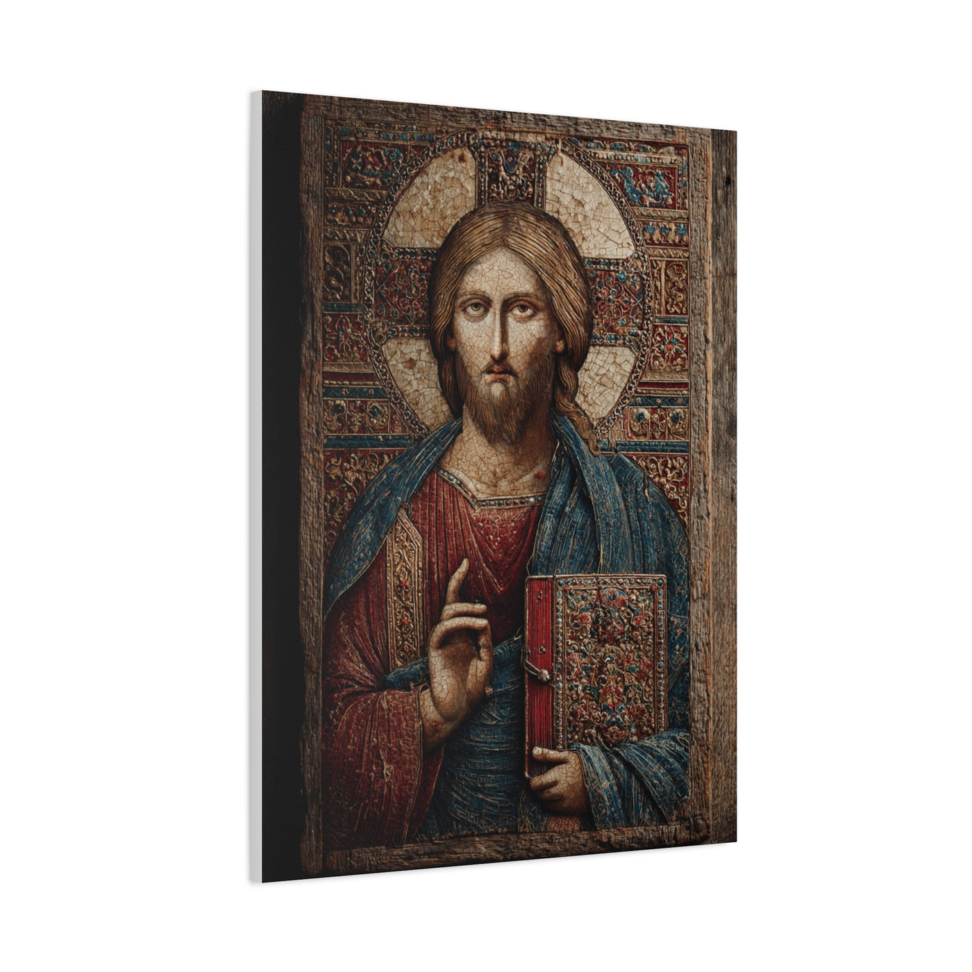 Christ Icon Mosaic Sacred Portrait Wall Art & Canvas Print