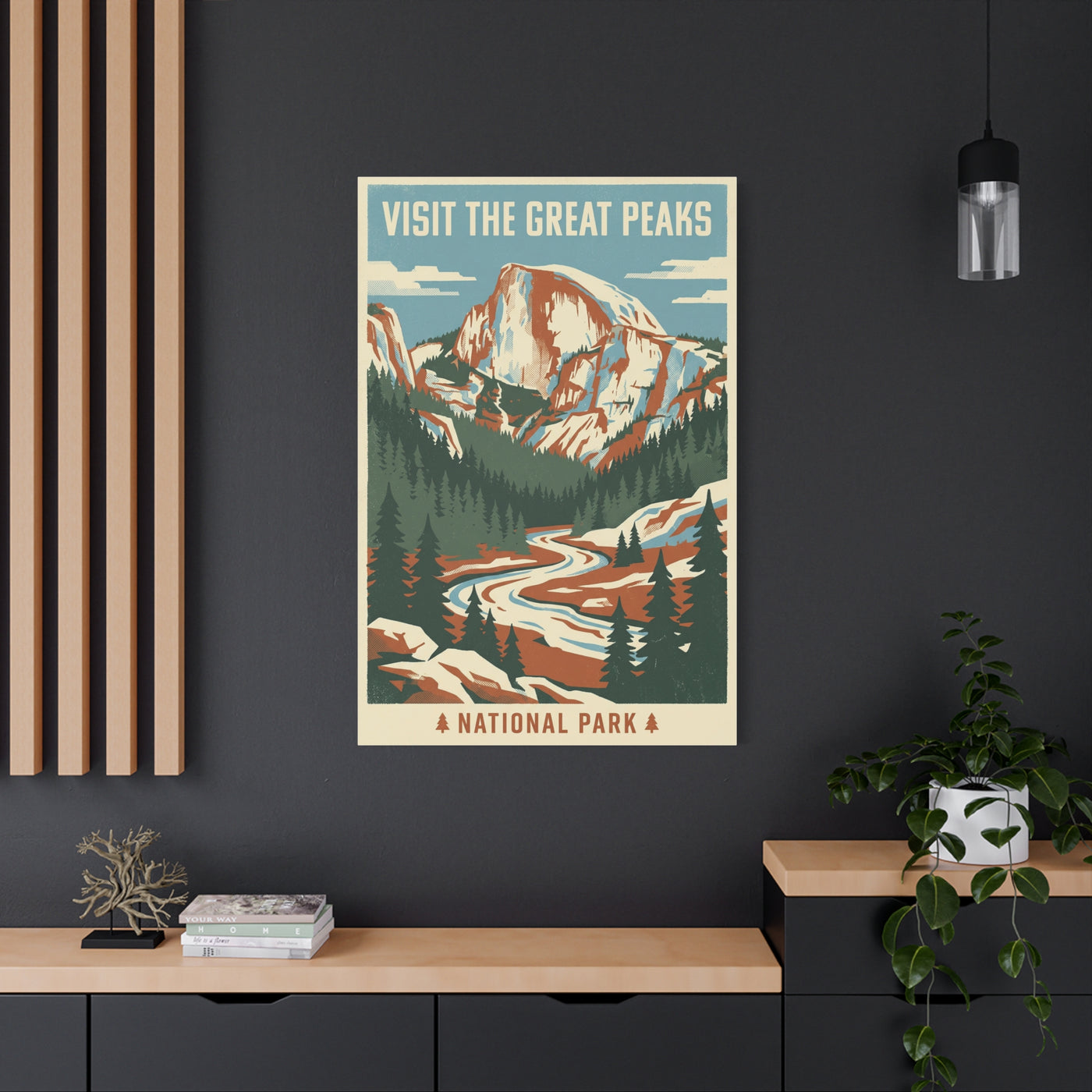Visit The Great Peaks Vintage Poster Wall Art & Canvas Print