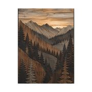 Layered Wood Mountain Forest Relief Trees Wall Art & Canvas Print