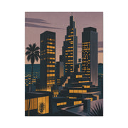 Retro Modern Skyline Dusk Wall Art & Canvas Print