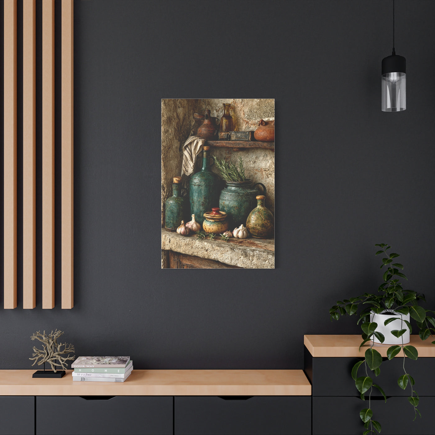 Rustic Ceramic Pantry Shelf Still Life Wall Art & Canvas Print