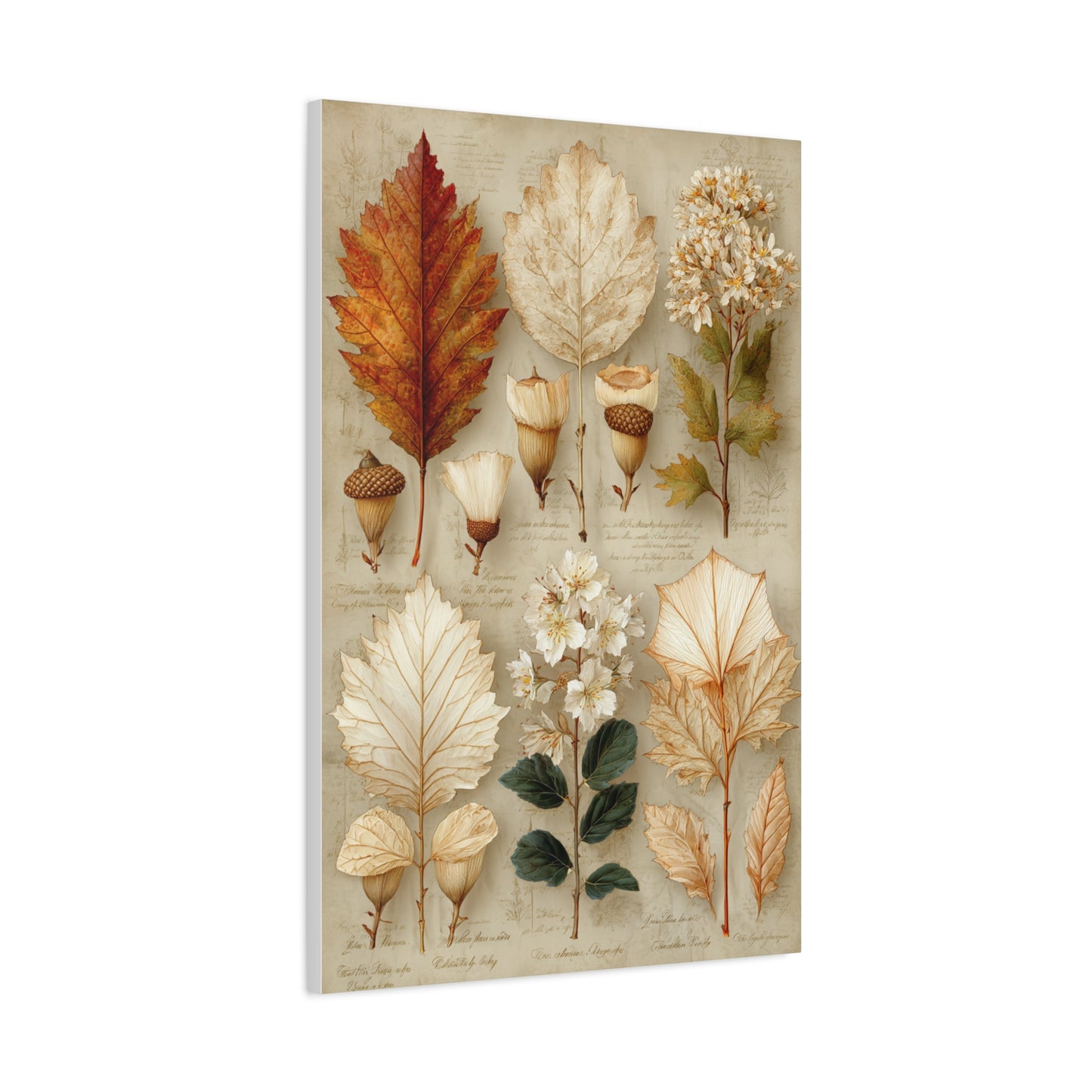 Vintage Autumn Botanical Leaf Study Wall Art & Canvas Print