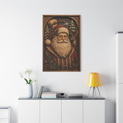 Layered Wooden Santa Relief Wall Art & Canvas Print
