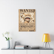 One Piece Monkey D. Luffy Gear 5 Wanted Poster Wall Art & Canvas Print