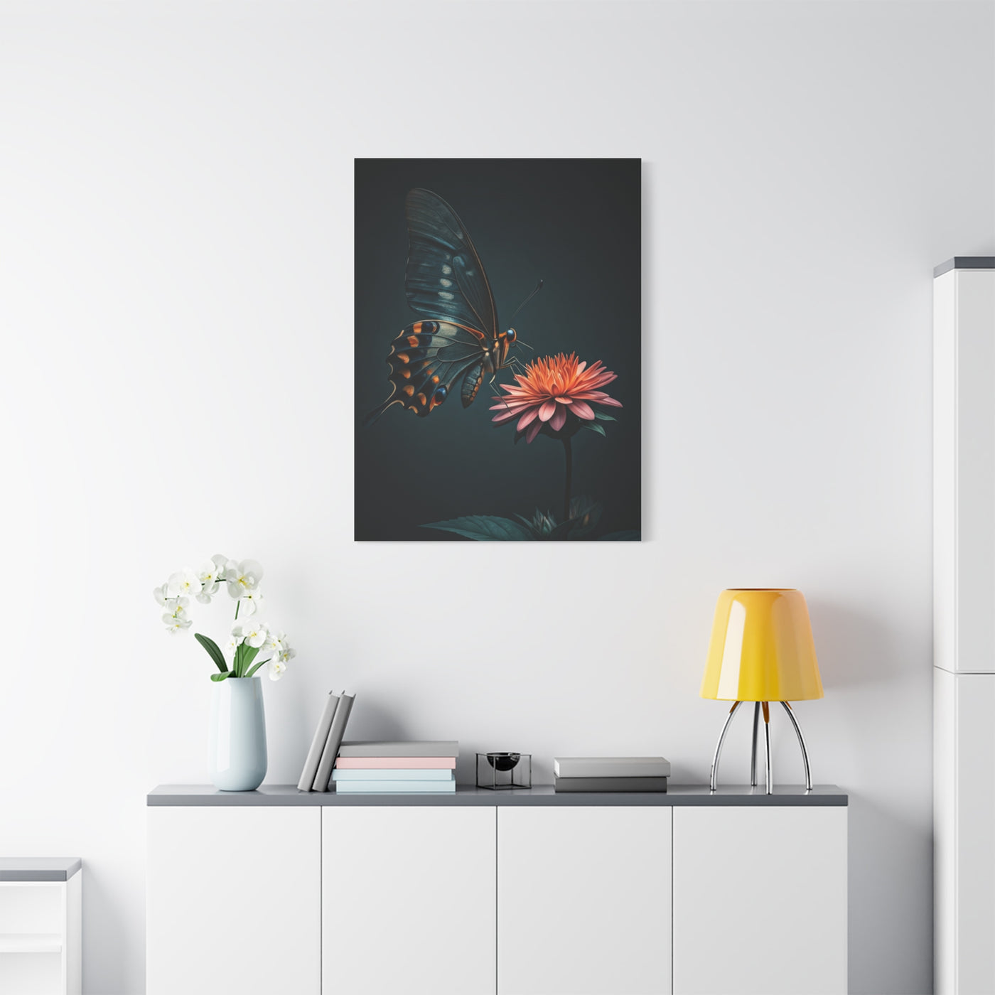 Swallowtail Butterfly and Pink Garden Flower Wall Art & Canvas Prints