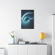 Dolphin Within Ocean Wave Motion Wall Art & Canvas Prints