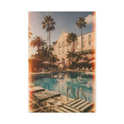 Palm Beach Poolside Retro Photograph Wall Art & Canvas Print