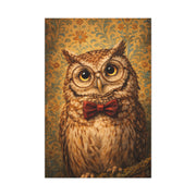Whimsical Scholar Owl Portrait Wall Art & Canvas Print
