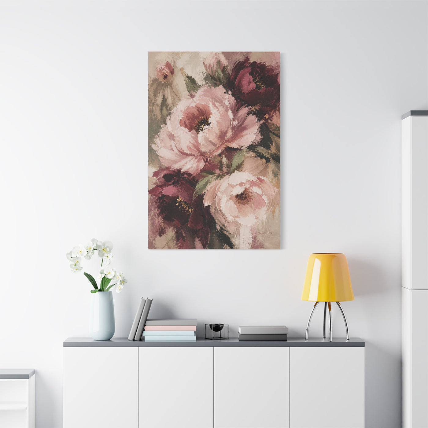 Loose-Brush Peony Floral Abstraction Wall Art & Canvas Print