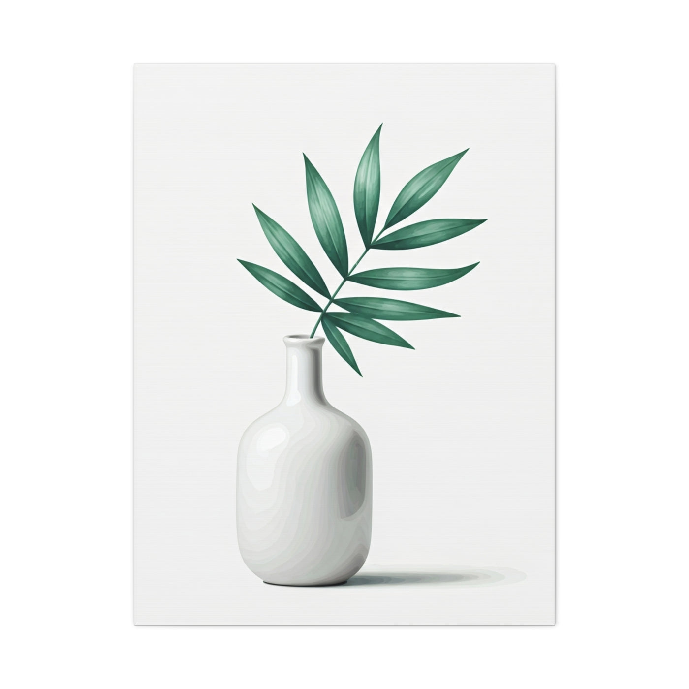 Minimal Vase with Green Leaves Wall Art & Canvas Prints