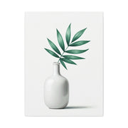 Minimal Vase with Green Leaves Wall Art & Canvas Prints