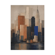 Modern Color Block Skyline Reflection Wall Art & Canvas Print