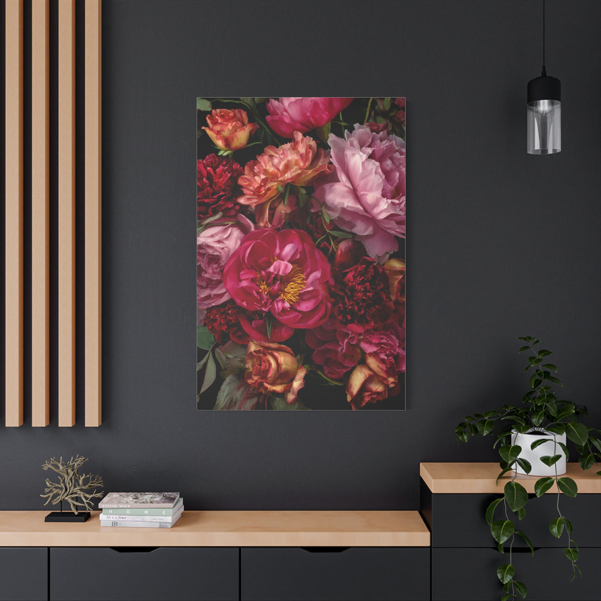 Dramatic Peony Floral Bouquet Wall Art & Canvas Print