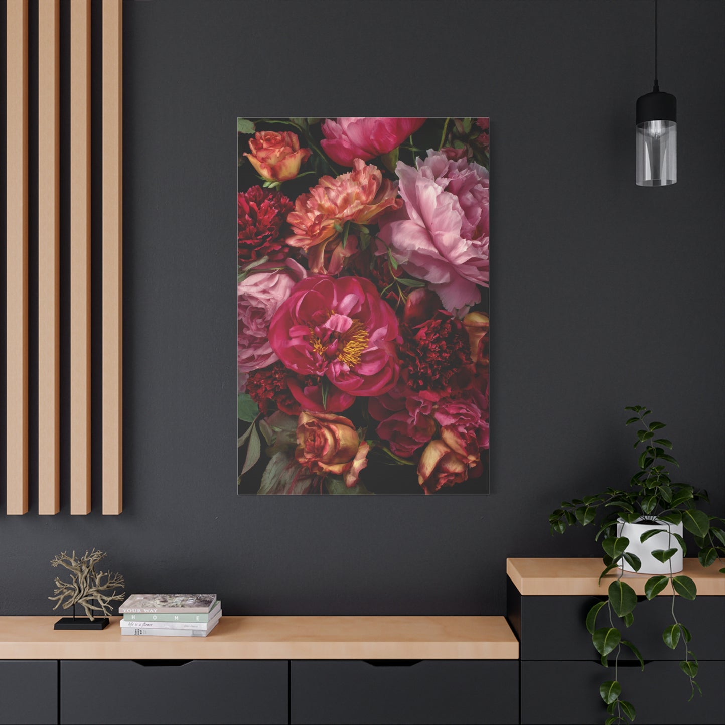 Dramatic Peony Floral Bouquet Wall Art & Canvas Print
