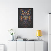Jewel Feather Fractal Owl Wall Art & Canvas Print