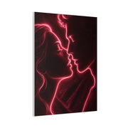 Neon Velvet Kiss Silhouette Wall Art & Canvas Print