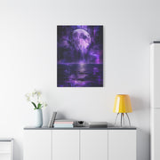Surreal Violet Moon Glitchscape Wall Art & Canvas Print