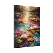 Impressionist Multicolor Water-Lily Pond Wall Art & Canvas Print