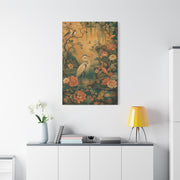 Golden Chinoiserie Garden Scene Wall Art & Canvas Print