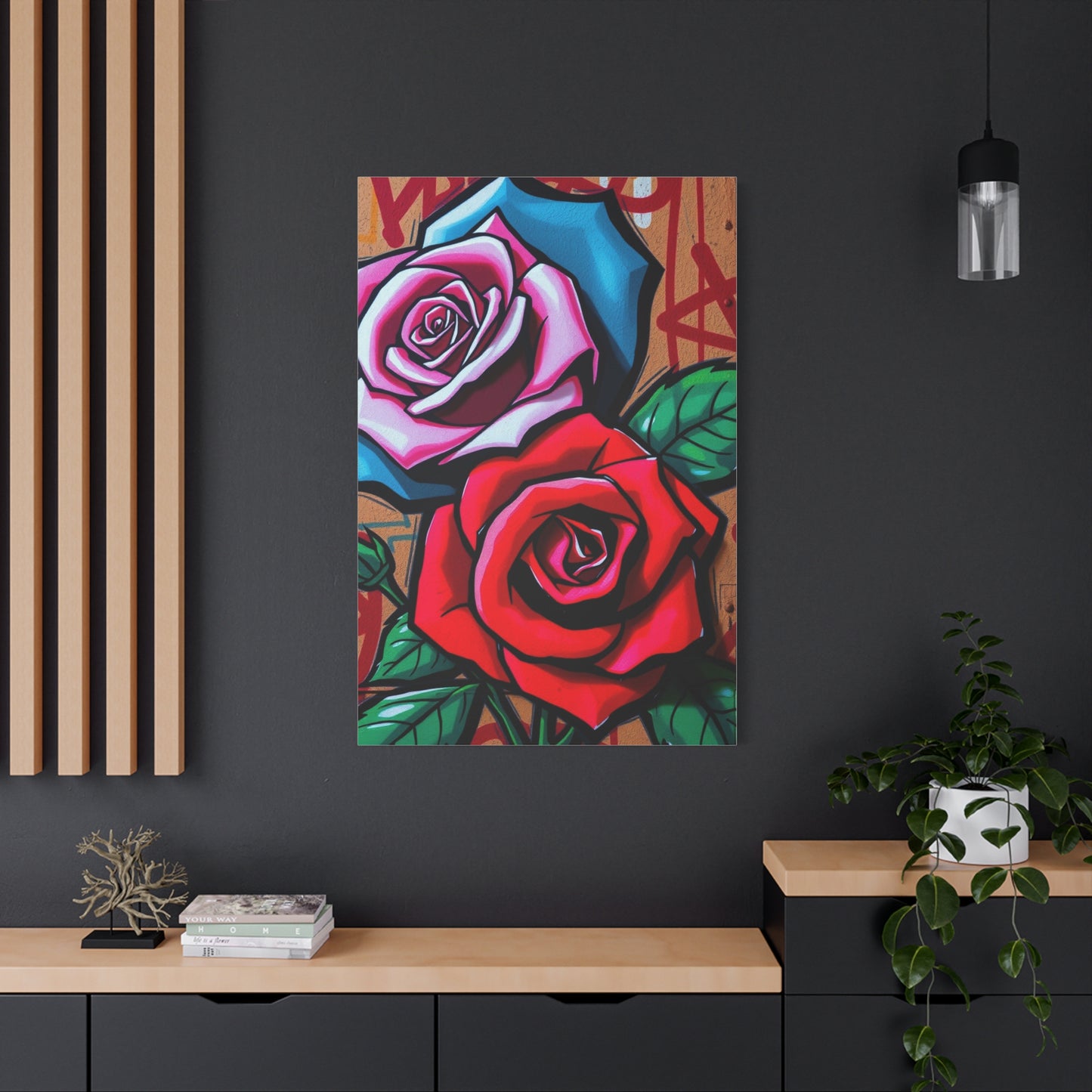 Graffiti Roses Art Premium Canvas 19 Wall Art & Canvas Print