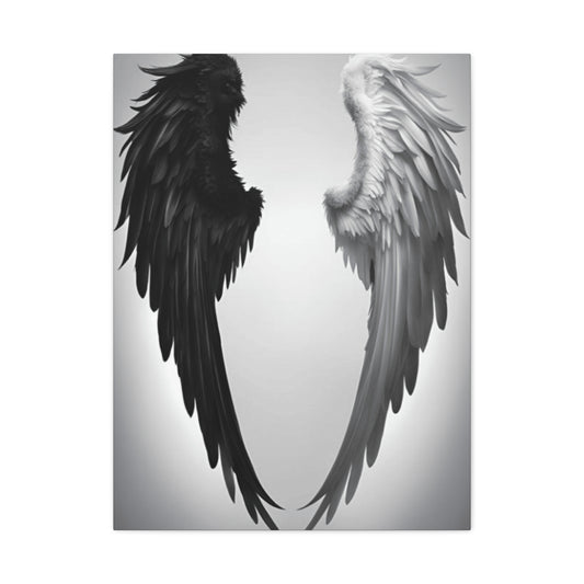 Black and White Angel Wings Wall Art & Canvas Prints