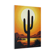 Retro Desert Sunset Cactus Silhouette Wall Art & Canvas Prints