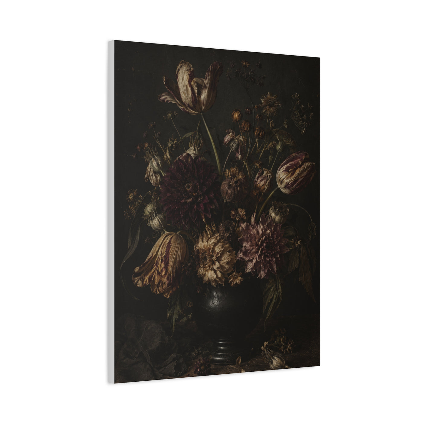 Dark Floral Old Master Still Life Wall Art & Canvas Print