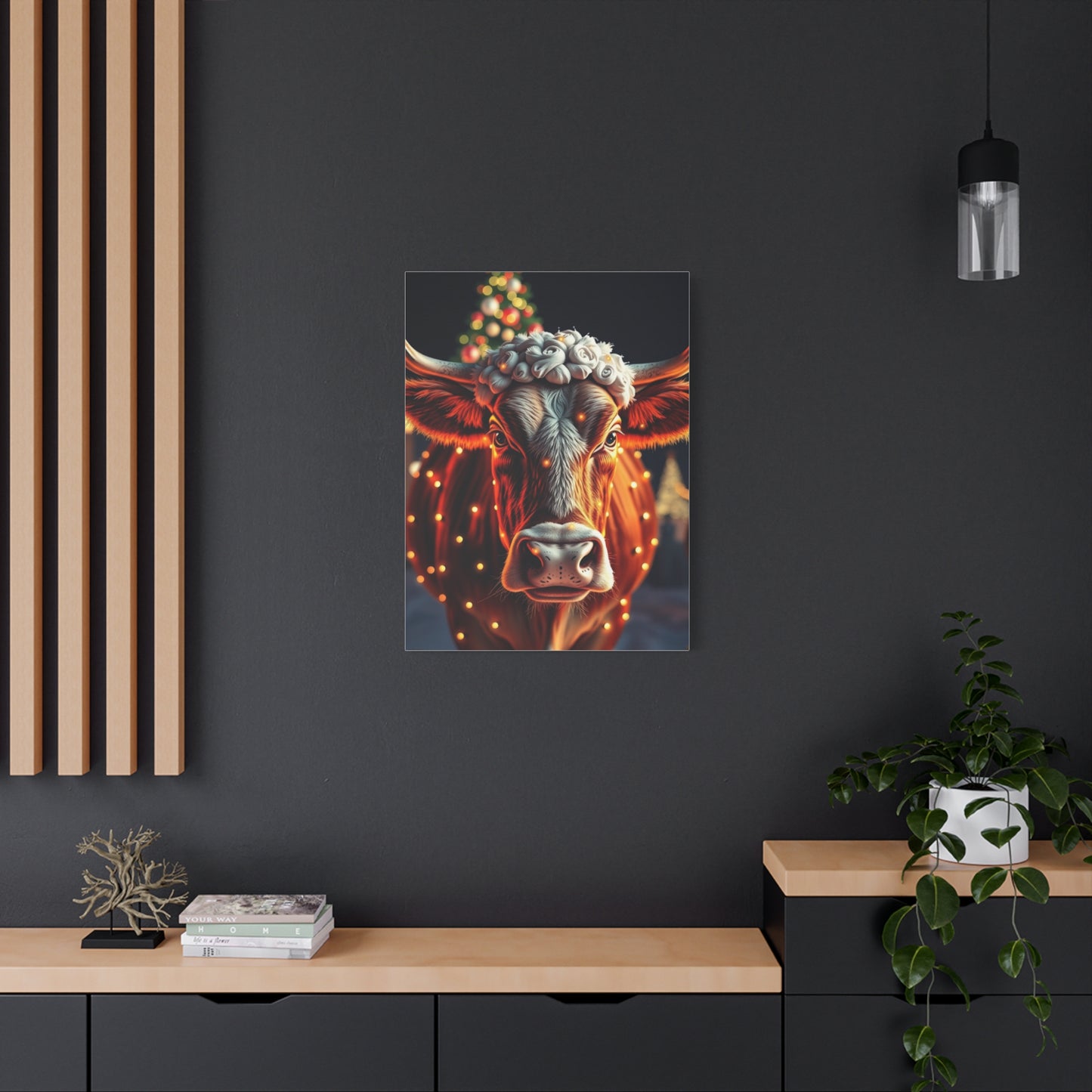Supreme Christmas Cow Art Beautiful Collection Wall Art & Canvas Print