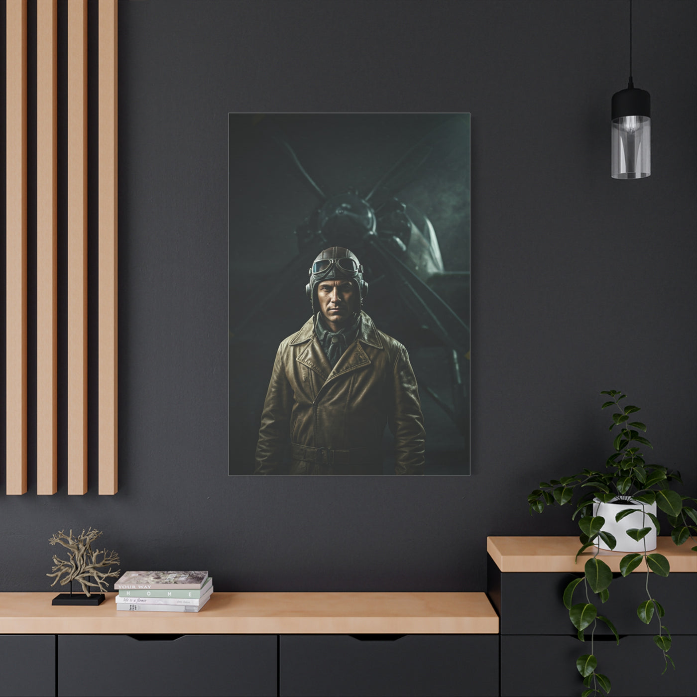 Wartime Pilot Portrait Wall Art & Canvas Prints