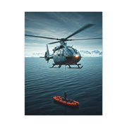 Arctic Rescue Helicopter Scene Wall Art & Canvas Print