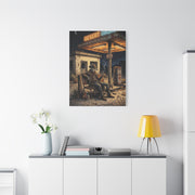 Desert Oasis Skeleton Cowboy Scene Wall Art & Canvas Print