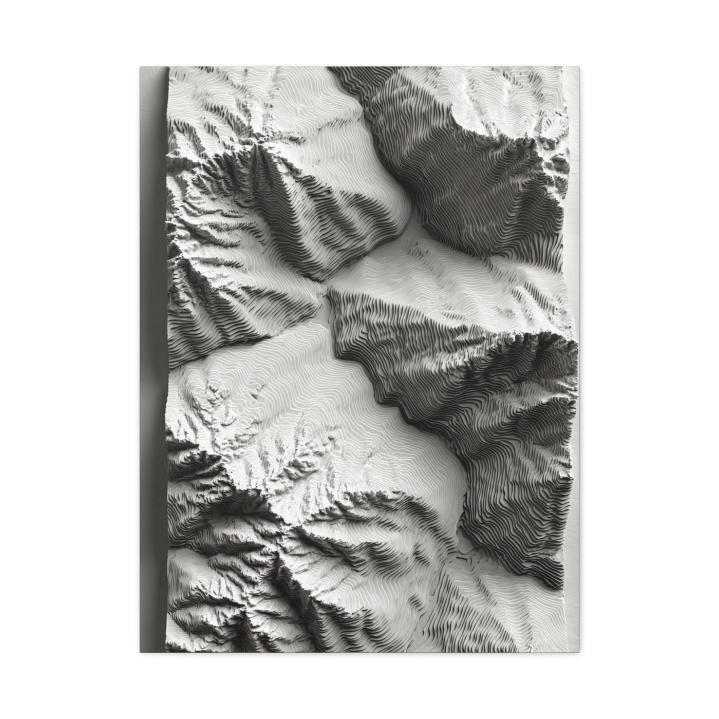 Sculpted Topographic Relief Wall Art & Canvas Print