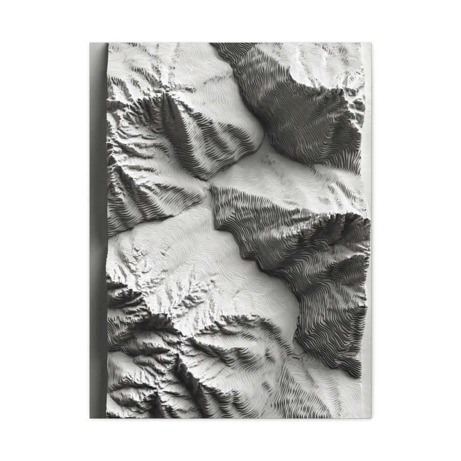 Sculpted Topographic Relief Wall Art & Canvas Print