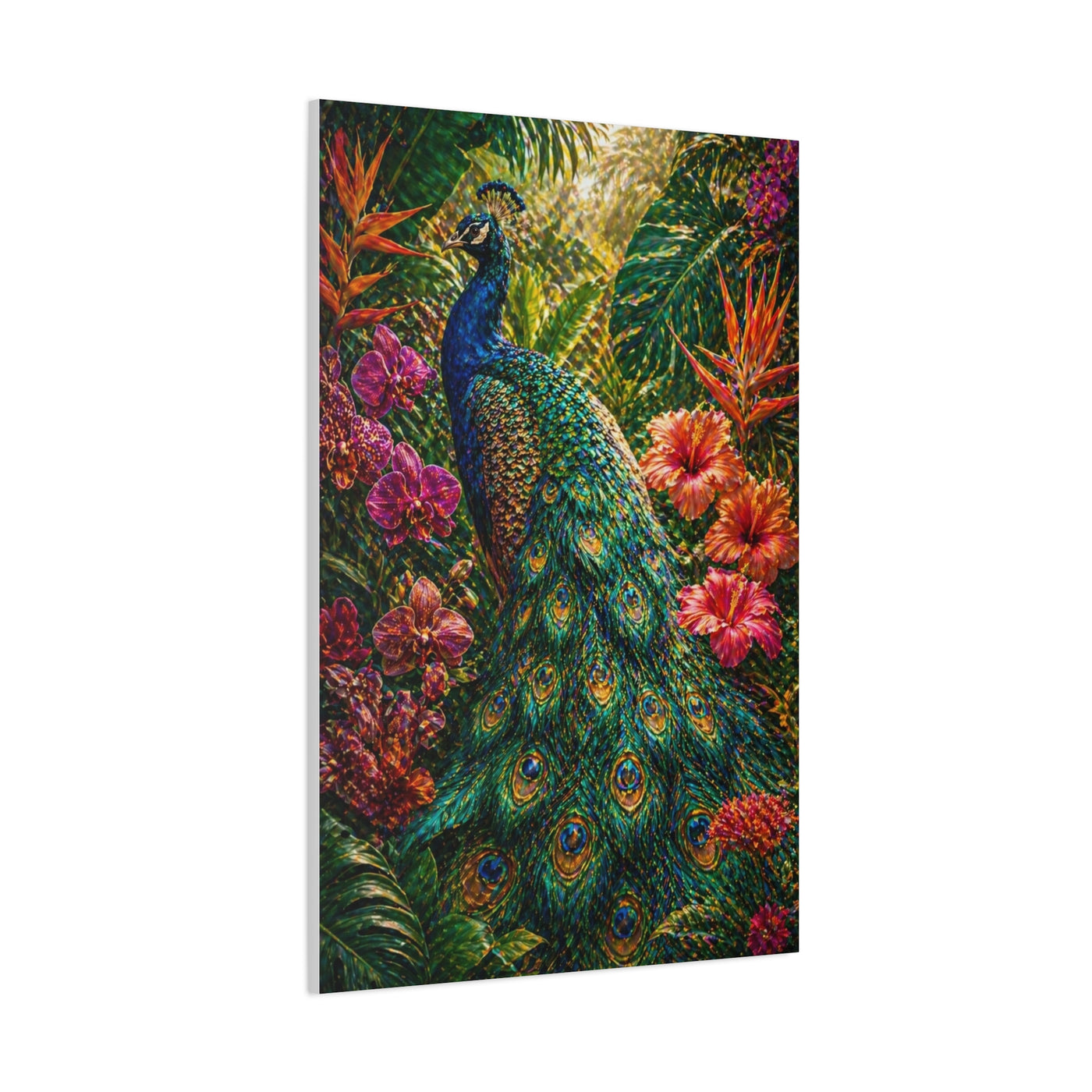 Tropical Maximalist Peacock Jungle Wall Art & Canvas Print