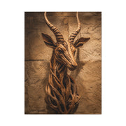 Teak Root Antelope Sculptural Mount Wall Art & Canvas Print