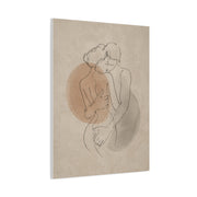 Minimal Line Couple Embrace Wall Art & Canvas Print