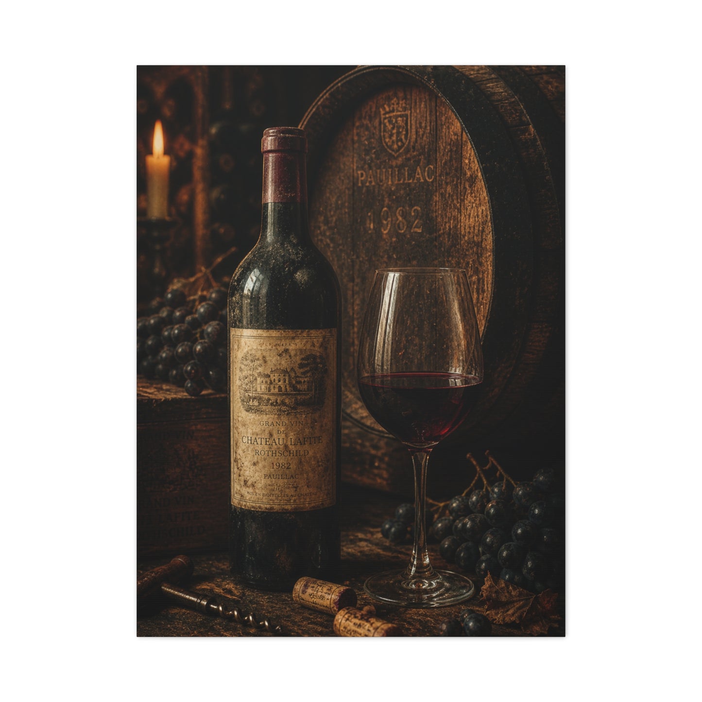 Vintage Red Wine Cellar Still Life Wall Art & Canvas Print