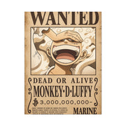 One Piece Monkey D. Luffy Gear 5 Wanted Poster Wall Art & Canvas Print
