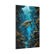 Deep Reef Canyon Turtle Journey Tropical Wall Art & Canvas Print