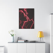 Neon Velvet Kiss Silhouette Wall Art & Canvas Print