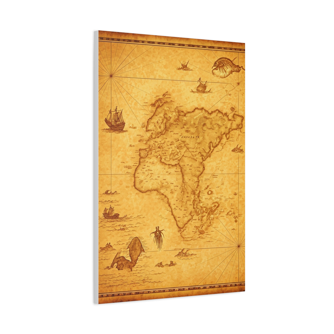 Sepia Explorer’s World Map Poster Wall Art & Canvas Prints