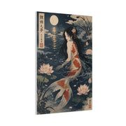 Japanese Koi Mermaid Moonlight Wall Art & Canvas Print