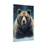 Winter Storm Grizzly Bear Portrait Wall Art & Canvas Prints