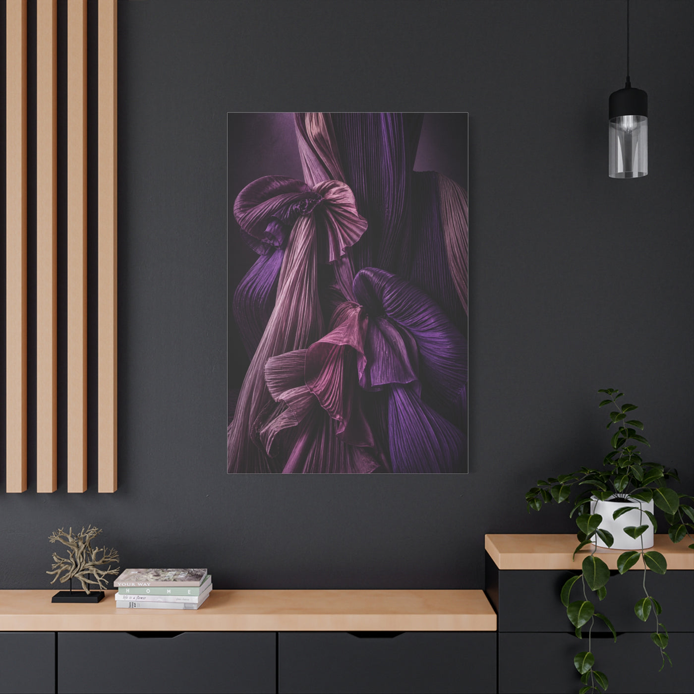Pleated Silk Sculptural Textile Wall Art & Canvas Print