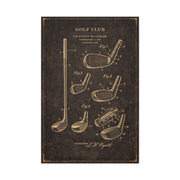 Antique Golf Club Patent Diagram Wall Art & Canvas Print