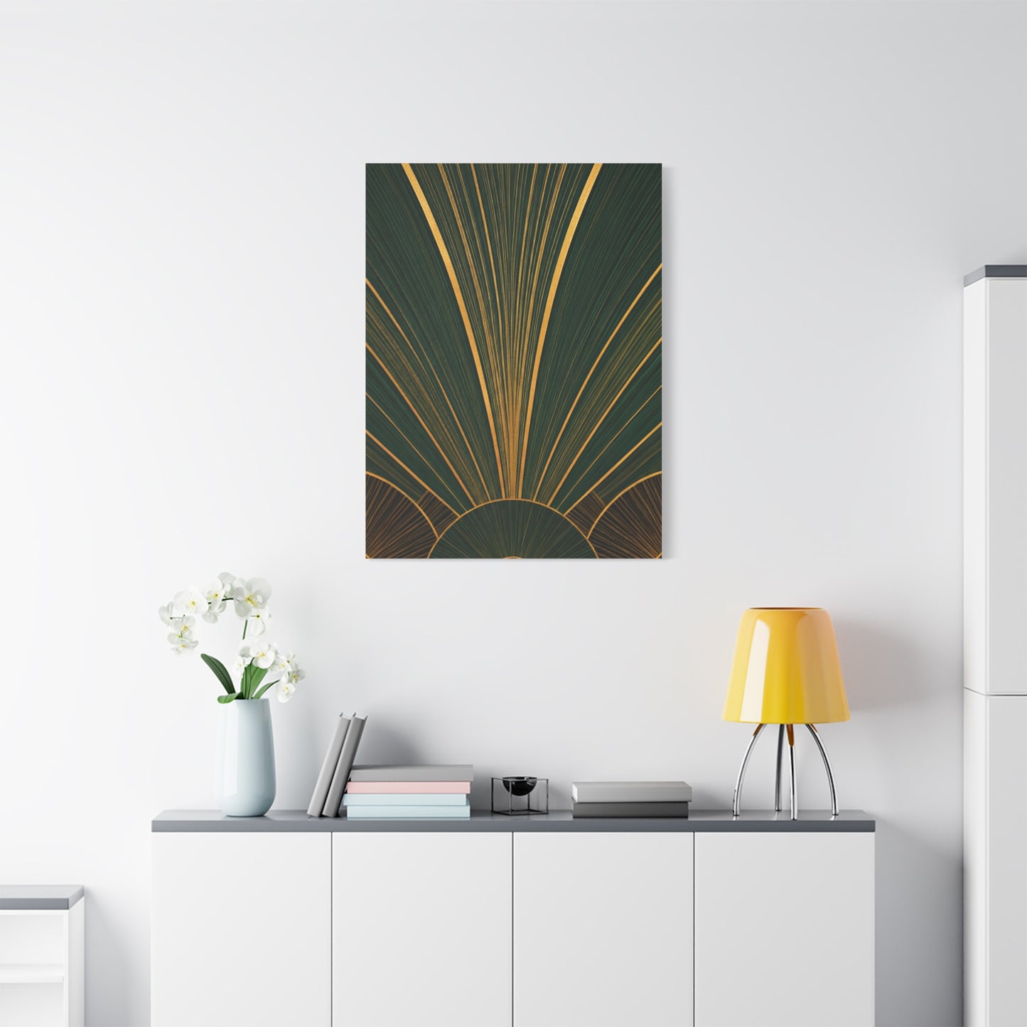 Emerald Deco Fanburst Wall Art & Canvas Prints