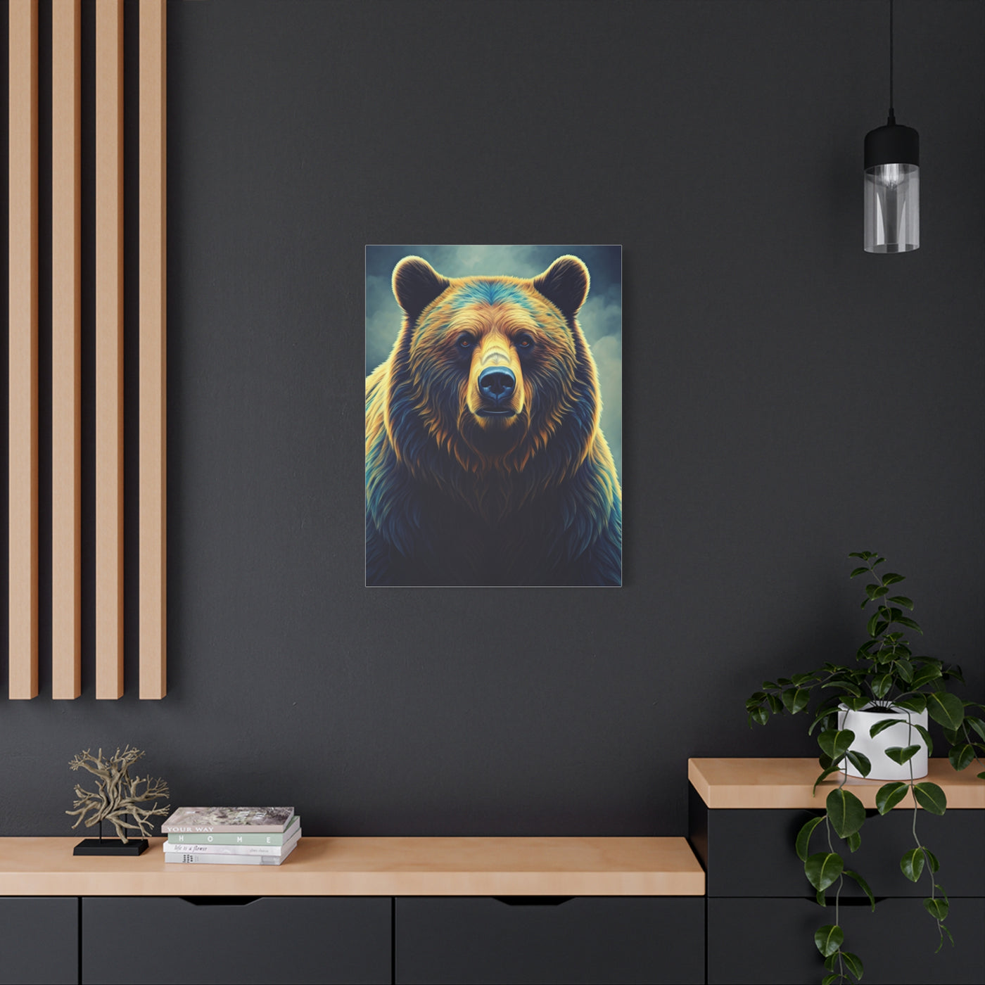 Golden Light Grizzly Face Wall Art & Canvas Prints